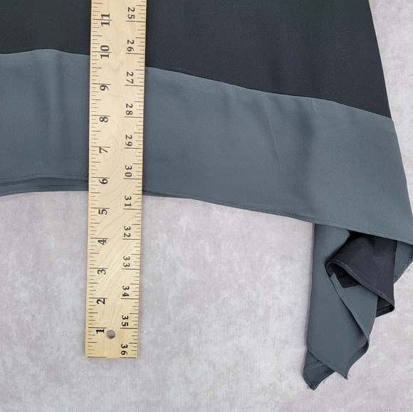 H by Halston Satin Color Block Asymmetrical Hem Tunic Dress - Picture 9 of 9